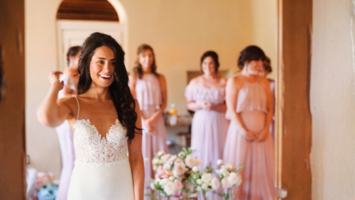 Mt. Woodson Castle Wedding bride gets ready