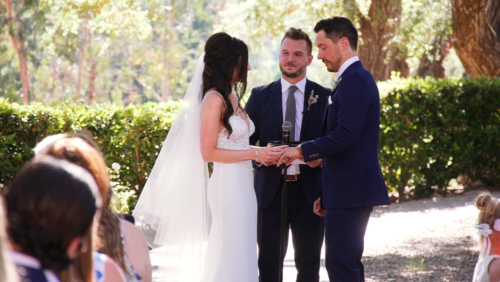 Mt. Woodson Castle wedding ring exchange