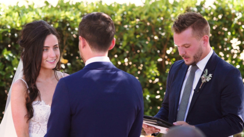 Mt. Woodson Castle Wedding vows at ceremony