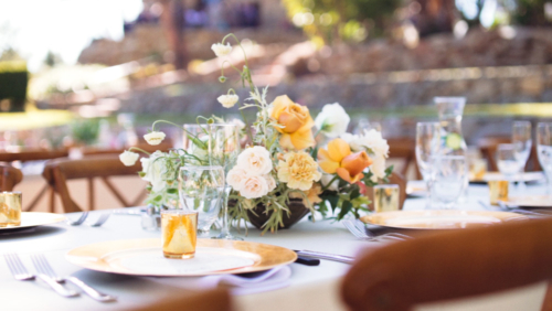 Mt. Woodson Castle Wedding table decor