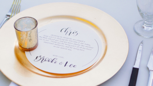 Wedding personalized plate setting