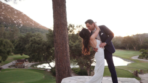 Mt. Woodson Castle Wedding Bride and Groom kissing