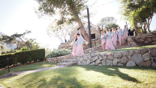 Mt. Woodson Castle Wedding Bridesmaids grand entrance