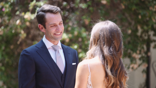 Bride and Groom's at first look before ceremony