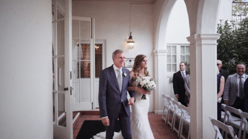 Father walks bride down the aisle