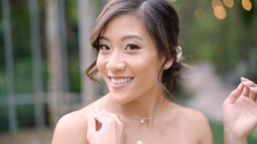 Close up of bride at Botanica Trademark Venue