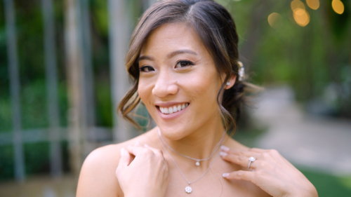 Close up of bride at Botanica Trademark Venue